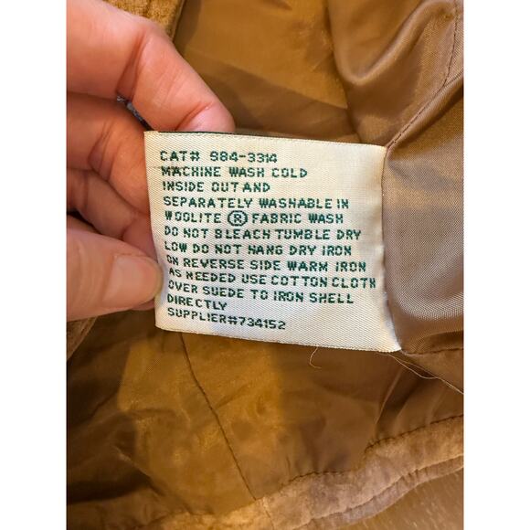 ST. JOHN"S BAY Suede Vest Top Jacket Brown Tan Zip Women size 18 Vintage - Picture 7 of 9